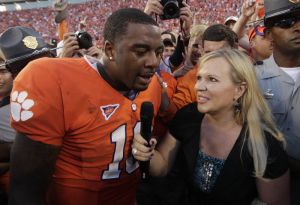Tajh Boyd and ESPN Sideline Reporter Holly Rowe