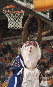 Clemson's K.C. Rivers scores against Presbyterian's Al'lonzo Coleman during the second half.