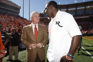 C.J. Spiller and President James F. Barker