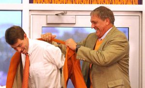 dabo swinney, bill d'andrea, orange jacket