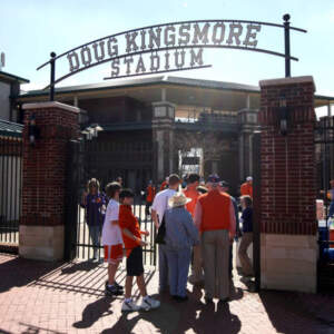 The Clemson baseball team opened the 2008 season Saturday, Feb 23 by sweeping Mercer in a doubleheader at Doug Kingsmore Stadium. The Tigers won the first game, 12-5, and the second one, 6-5. Photos courtesy Mark Crammer and The Orange & White.