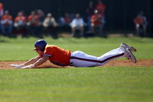 The Clemson baseball team opened the 2008 season Saturday, Feb 23 by sweeping Mercer in a doubleheader at Doug Kingsmore Stadium. The Tigers won the first game, 12-5, and the second one, 6-5. Photos courtesy Mark Crammer and The Orange & White.