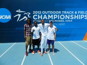 Men's NCAA Outdoor participants (L-R) - Marcus Maxey, Warren Fraser, Spencer Adams, Chris Slate