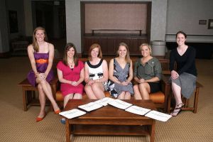 ACC Top Six Award - Ashley Clay (Swimming & Diving), Jennifer Ficklen (Women&acirc;?<sup>TM</sup>s Soccer), Nicole Rau (Rowing), Rachel Regone (Swimming & Diving), Elizabeth Savage (Swimming & Diving), Ali Zacker (Swimming & Diving)