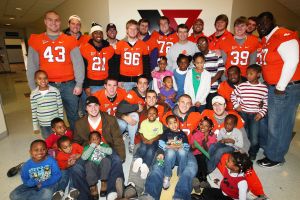 Members of the Clemson football team spent the morning of Monday, December 20 volunteering at Harvest Hope Food Bank in Greenville.