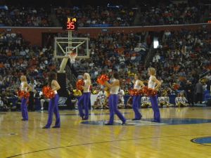 cheerleaders and rally cats during 2009-10 basketball season