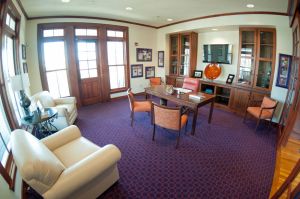Wide angle photos of the interior rooms of the Penley Golf Facility