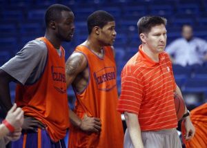 The Clemson men's basketball team participated in a press conference and open practice at the St. Pete Times Forum in Tampa, FL on Wednesday, March 16.