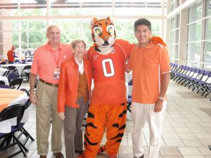 Clemson letterwinners gather at the Letterwinners Room before every home football game.