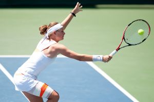 STANFORD, CA-MAY 30, 2011 - Women's doubles finals of the 2011 NCAA Tennis Championships at Taube Tennis Stadium at Stanford, CA. Josipa Bek
