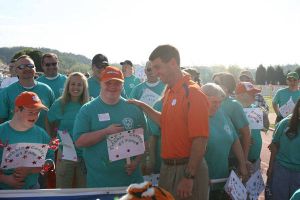Several Clemson student-athletes and staff members helped out at the 2009 Oconee & Pickens County Special Olympics Spring Games which were held at Clemson's Outdoor Track & Field Complex on Friday, April 24.