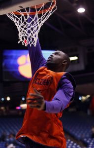 The Clemson men's basketball team participated in a press conference and open practice at UD Arena in Dayton, OH on Monday, March 14.