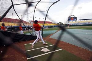 The Tigers practiced at Rosenblatt Stadium on Friday afternoon.