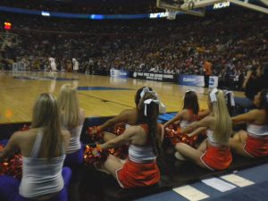cheerleaders and rally cats during 2009-10 basketball season