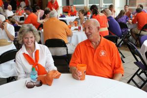 Clemson letterwinners gather at the Letterwinners Room before every home football game.