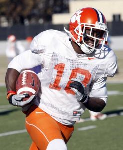 The Tigers practiced on the artificial surface at the Carolina Panthers practice facility on Tuesday afternoon.