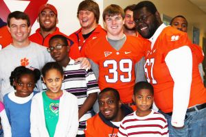 Members of the Clemson football team spent the morning of Monday, December 20 volunteering at Harvest Hope Food Bank in Greenville.