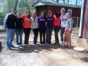 Ten members of Clemson's Student-Athlete Advisory Committee volunteered their time at Helping Hands of Clemson on Saturday, April 2.