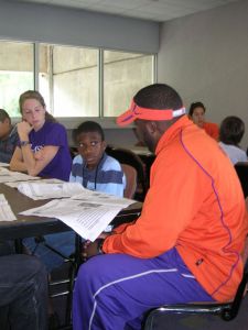 Students from five area middle schools visited Clemson on September 22 and 23 to kick off the Solid Orange Squad's Tiger Talk! program for the 2009-10 school year.