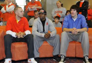 The Tiger basketball team, staff and fans gathered at the WestZone Club on Sunday evening for an NCAA Selection Show Viewing Party.