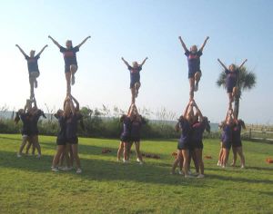 2008-09 cheerleaders at NCA summer camp