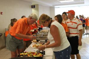 Clemson letterwinners gather at the Letterwinners Room before every home football game.