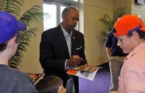 The Tiger basketball team, staff and fans gathered at the WestZone Club on Sunday evening for an NCAA Selection Show Viewing Party.