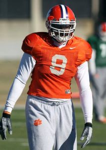 The Tigers practiced on the artificial surface at the Carolina Panthers practice facility on Tuesday afternoon.