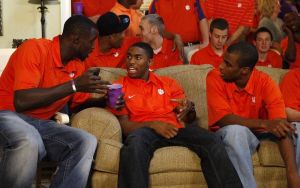 The Tigers gathered at Head Coach Brad Brownell's house on Sunday, March 13 to watch the NCAA Tournament Selection Show.