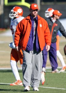 The Tigers practiced on the artificial surface at the Carolina Panthers practice facility on Tuesday afternoon.