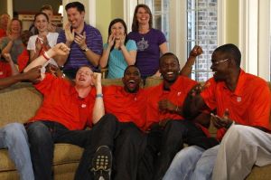 The Tigers gathered at Head Coach Brad Brownell's house on Sunday, March 13 to watch the NCAA Tournament Selection Show.