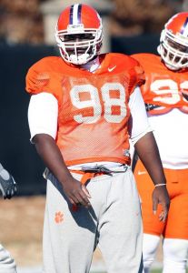 The Tigers practiced on the artificial surface at the Carolina Panthers practice facility on Tuesday afternoon.