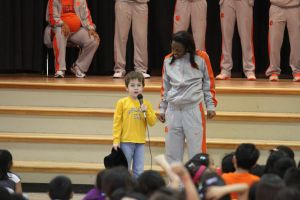 Chelsea Lindsay (2) during community service effort at Konnoak Elementary School on Feb. 29, 2012.