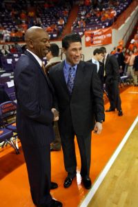 Clemson Head Coach Oliver Purnell and Wake Forest Head Coach Dino Gaudio