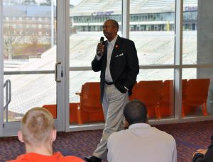 The Tiger basketball team, staff and fans gathered at the WestZone Club on Sunday evening for an NCAA Selection Show Viewing Party.