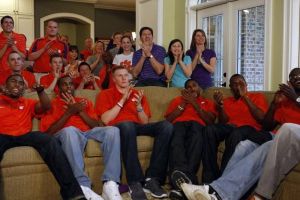 The Tigers gathered at Head Coach Brad Brownell's house on Sunday, March 13 to watch the NCAA Tournament Selection Show.