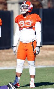 The Tigers practiced on the artificial surface at the Carolina Panthers practice facility on Tuesday afternoon.