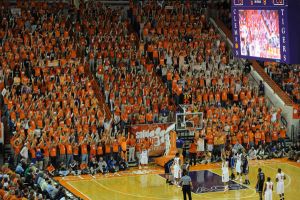 fans cheer during free throw