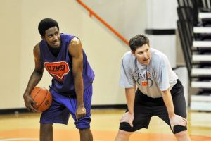 Head Coach Brad Brownell and Noel Johnson