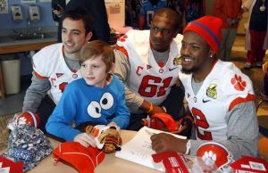 Members of the Clemson team and staff visited Levine Children's Hospital in Charlotte on Tuesday morning.