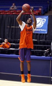 The Clemson men's basketball team participated in a press conference and open practice at UD Arena in Dayton, OH on Monday, March 14.