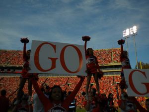 cheerleaders and rally cats during 2009 football season
