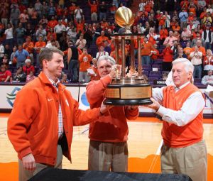 Dabo Swinney, President James F. Barker trophy to winner of Clemson-South Carolina game