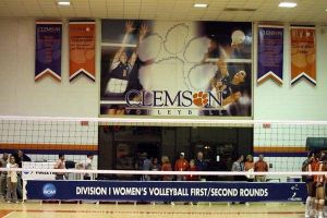 The Clemson volleyball team defeated Alabama 3-1 in the first round of the 2007 NCAA Volleyball Tournament at Jervey Gym.