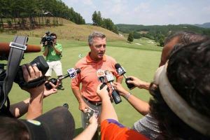 tommy bowden media golf outing 071508 tv interviews