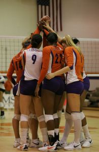 team huddle on the court