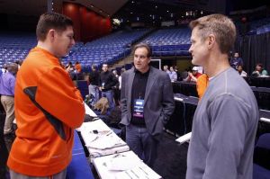 The Clemson men's basketball team participated in a press conference and open practice at UD Arena in Dayton, OH on Monday, March 14.