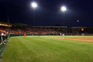 kingsmore stadium stands field night lights