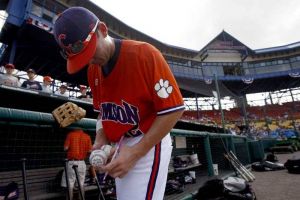 The Tigers practiced at Rosenblatt Stadium on Friday afternoon.