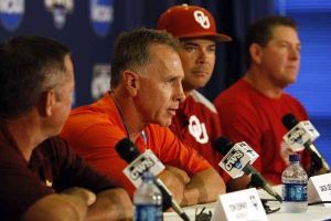 The head coaches of the four teams playing in Bracket 2 held a press conference on Friday, June 18 in the Hall of Fame Room at Rosenblatt Stadium.